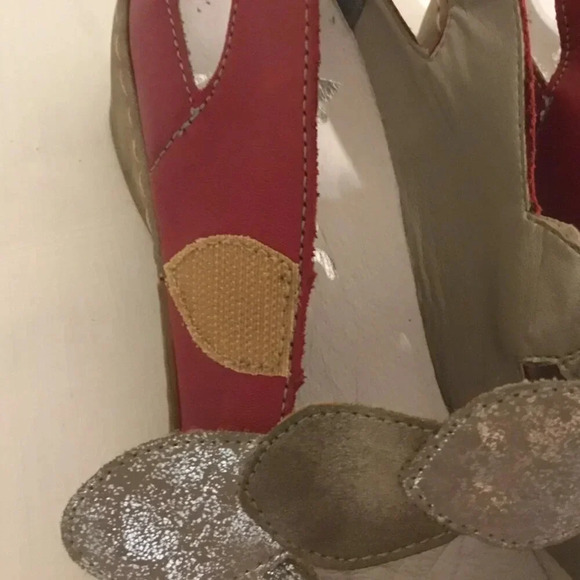 Rieker Women's Shoes, Sling Pumps red & mettalic size 37 - Picture 8 of 10